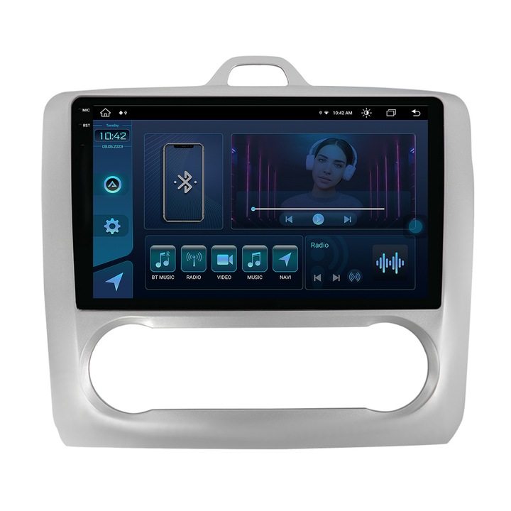 Navigatie Autodrop Ford Focus MK2 (2004-2011), Clima automata, Android 13, X-Octacore, 8GB RAM, 256GB ROM, 9.25 Inch - AD-BGX9008, AD-BGRKIT117