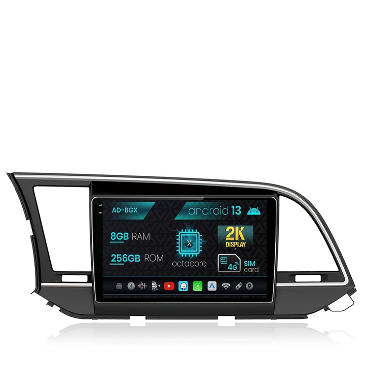 Navigatie Autodrop Hyundai Elantra (2015-2018), Android 13, X-Octacore, 8GB RAM, 256GB ROM, 9.5 Inch - AD-BGX9008, AD-BGRKIT180