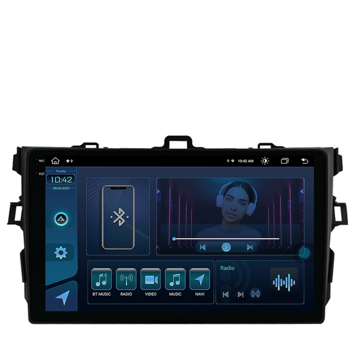 Navigatie Autodrop Toyota Corolla (2007-2013), Android 13, X-Octacore, 8GB RAM, 256GB ROM, 9.5 Inch - AD-BGX9008, AD-BGRKIT091