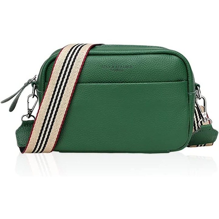 Női bőr crossbody táska, széles pánttal, többszínű, többféle méretben.