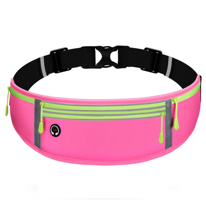 Sportos övtáska, vékony, vízálló anyagból, futáshoz, kerékpározáshoz, uniszex, fekete