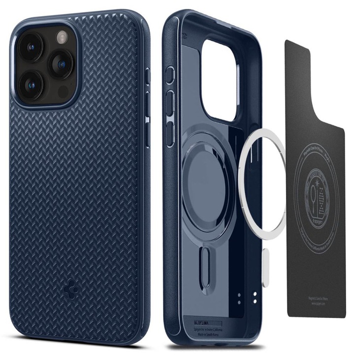 Husa pentru iPhone 15 Pro Max, Spigen Mag Armor, Navy Blue