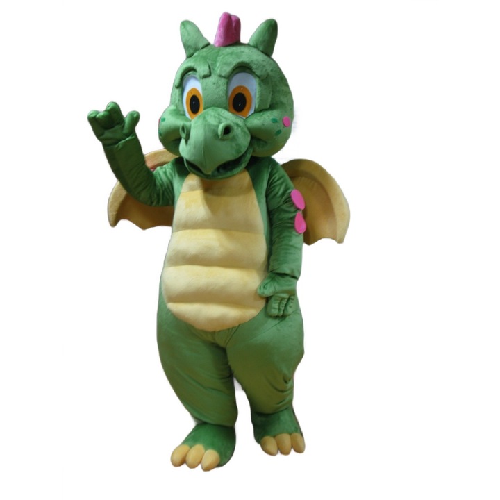 Costum mascota CUTE GREEN DRAGON, dragon verde dragut, inaltimea 160cm-190cm, Costum de petrecere de Halloween, Carnaval, Adulti