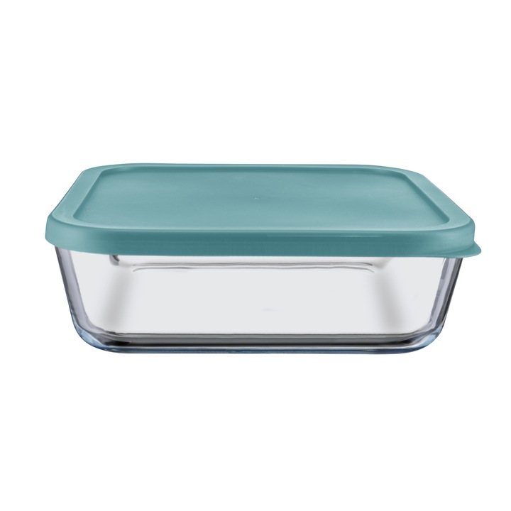 Vas din sticla borosilicata, cu capac din plastic, Grunberg, VY1900SQ Capacitate 1900 ML