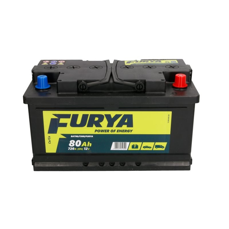 Autó akkumulátor, haszonjárművek, FURYA 12V 80Ah/720A, 315x175x175 B13 -  rögzítő karima 10,5 mm 