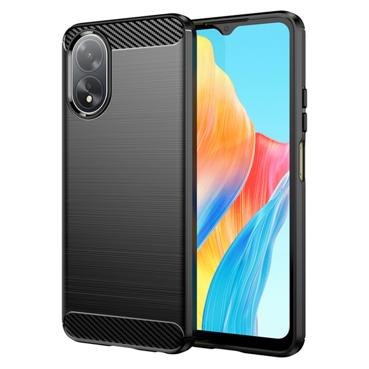 Капак за Oppo A38, Carbon Silicone, K48, черен