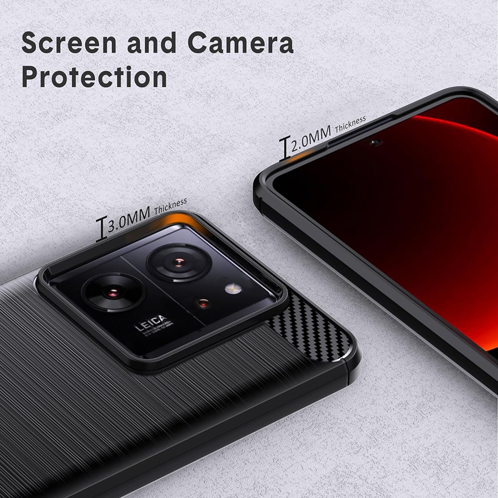 Husa pentru Xiaomi 13T / 13T Pro, Accesorio Carbon Silicone, Black