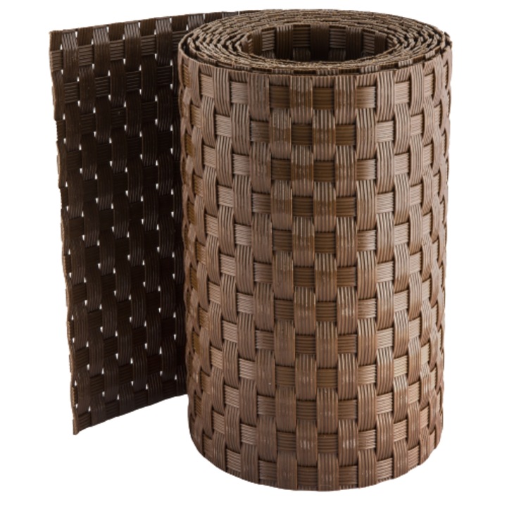 Banda intimitate, opacizare gard, Rattan Tehnic, 19cm x 2.5m, maro