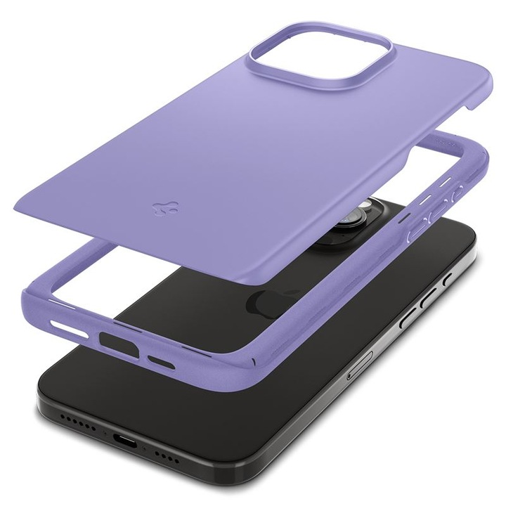 Тънък калъф Spigen Thin Fit, съвместим с iPhone 15 Pro Max Purple
