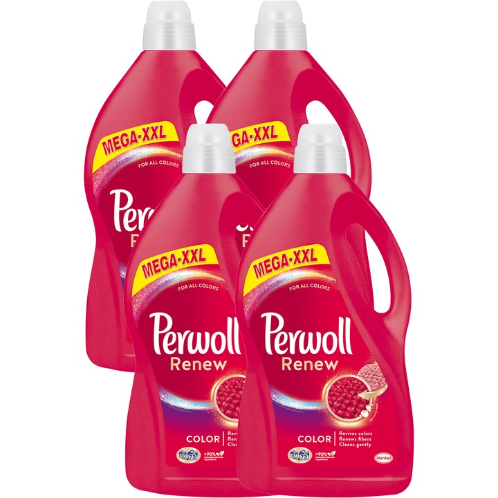 Detergent rufe delicat Perwoll Color, 4x73 spalari, 4x4.015L