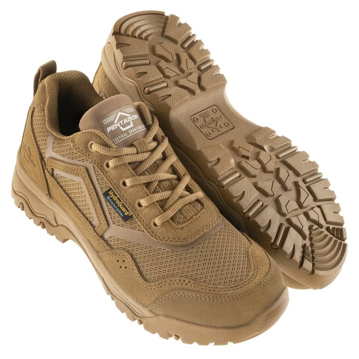 Pantofi de drumetie barbati Pentagon, Piele naturala, Bej, Bej, 44