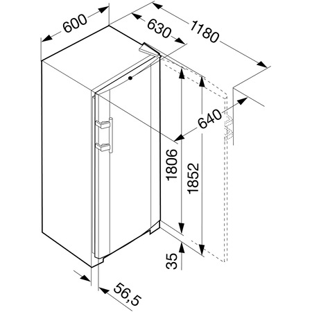 Frigider cu 1 usa Liebherr K 4220, 383 L, Control electronic, Display, SuperCool, H 185 cm, Clasa F, Alb