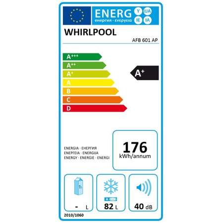 Congelator Whirlpool AFB601AP, 88 l, 4 sertare, Clasa A+, H 85 cm, Alb