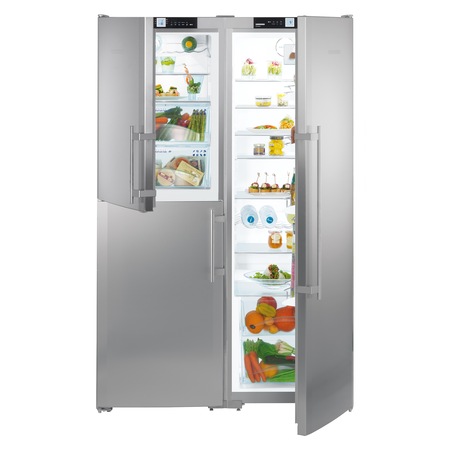 Side by side Liebherr Premium SBSes 7353, formata din SKes 4210 + SBNes 3210, 667 l, BioFresh, NoFrost, H 185.2 cm, Argintiu