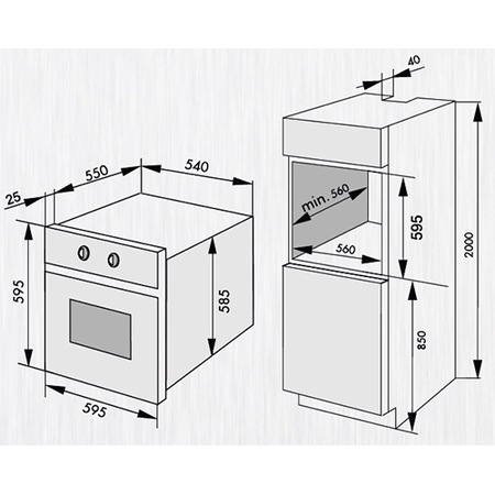 Cuptor incorporabil Hansa BOEM68460080, Electric, Grill, Rotisor, Clasa A, Finisaj oglinda