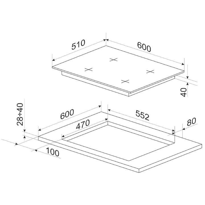 Плот за вграждане Hansa BHGW63111035, Газов, 4 Нагревателни зони, Ел. запалване, 60 см, Бяло стъкло