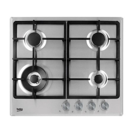 Plita incorporabila Beko HIMW64225SX, Gaz, 4 Arzatoare, Wok, 60 cm, Inox