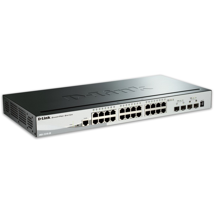 D-link DGS-1510-28 Switch, 24-Port 10/100/1000 Mbps, 2xSFP, 2xSFP+ 10G