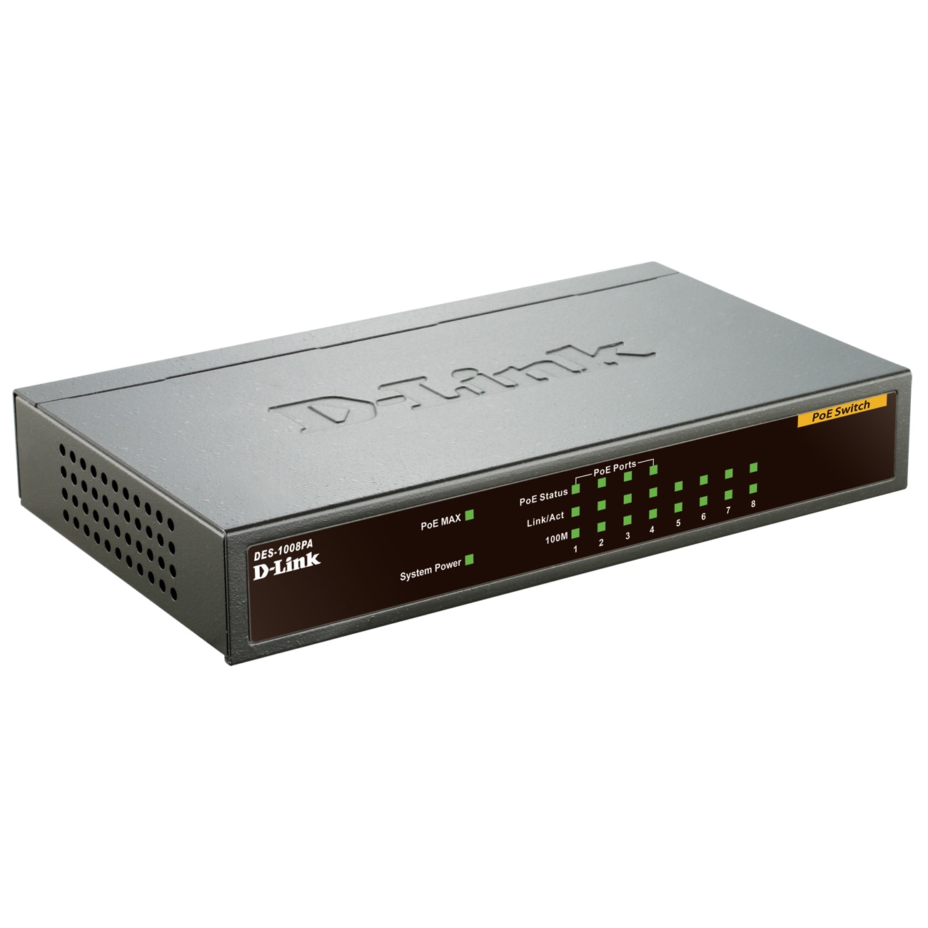Switch D-link DES-1008PA, 8 x 10/100 Mbps + 4 x PoE ports, 802.3 af