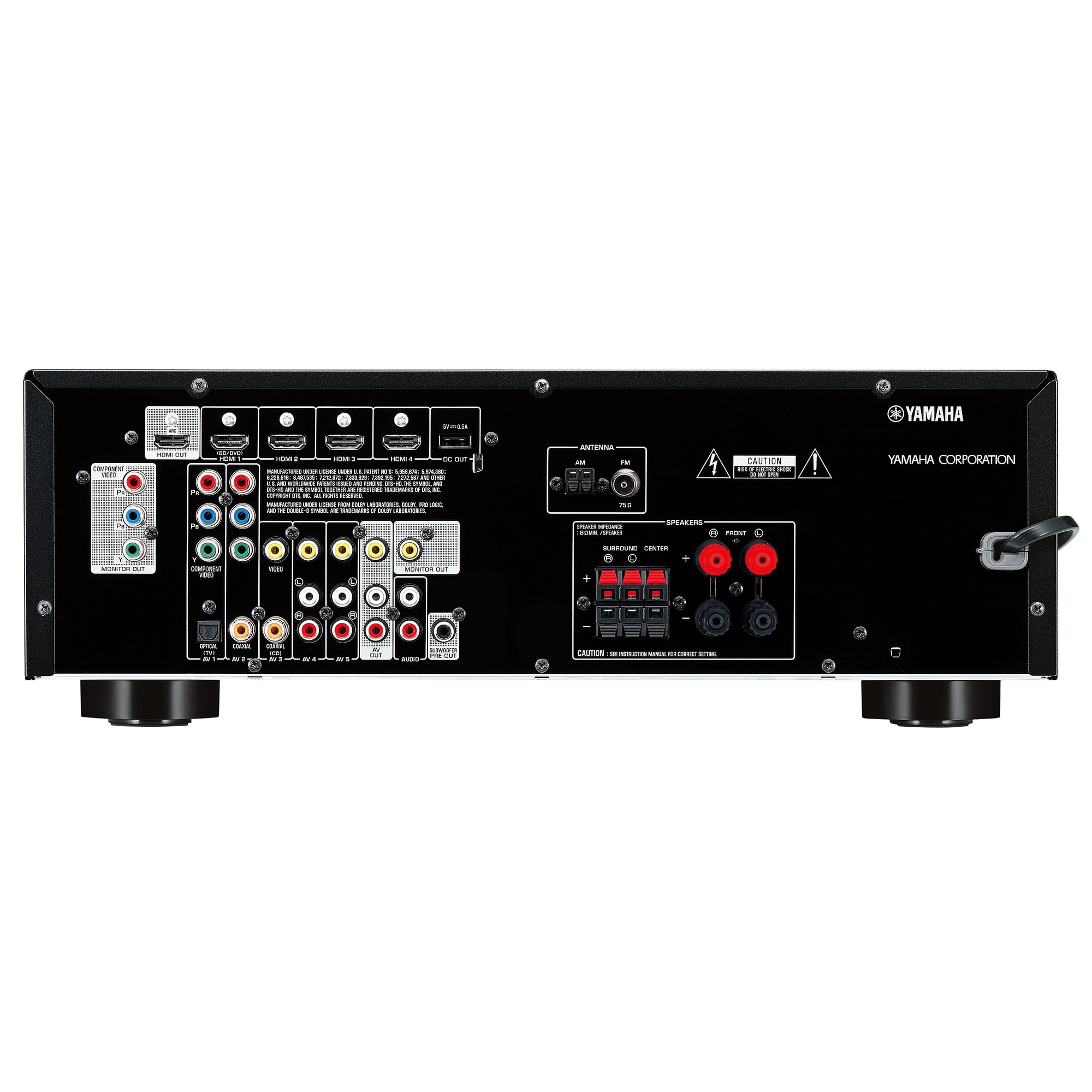 Receiver 4K Yamaha RXV377, 5 canale, 500W RMS, Negru eMAG.ro