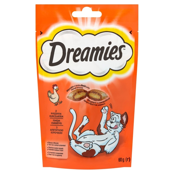 Dreamies jutalomfalat macskák számára csirkével, 6x60g