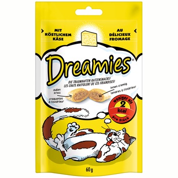 Recompense pentru pisici Dreamies, Branza, 60g Recompense pentru pisici Dreamies, Branza, 60g