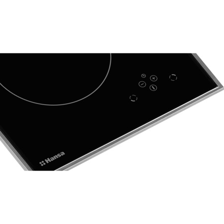 Plita incorporabila domino Hansa BHII37303, Inductie, 2 Zone de gatit, Touch control, Sticla neagra