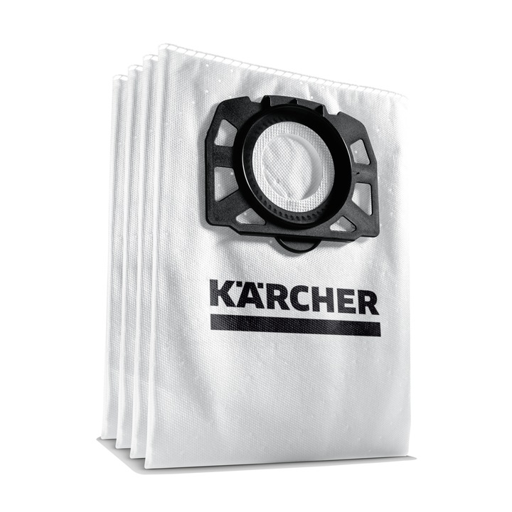 Saci filtranti Karcher din fleece pentru aspiratoarele WD 4/5/6, 4 bucati