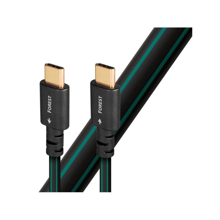 Cablu USB-C AudioQuest Forest 0,75m argintat izolatie spuma dura