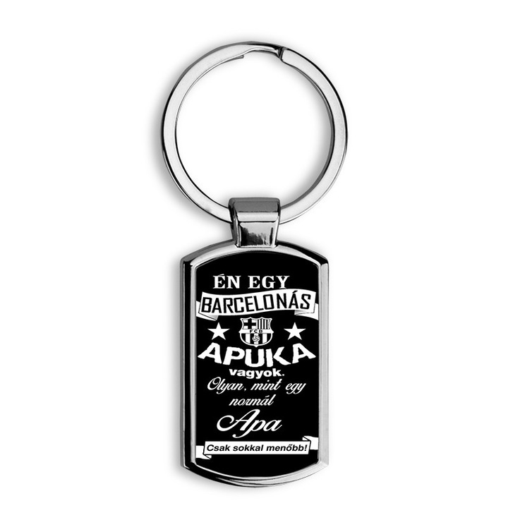 Barcelonás apuka mintás fém kulcstartó 3