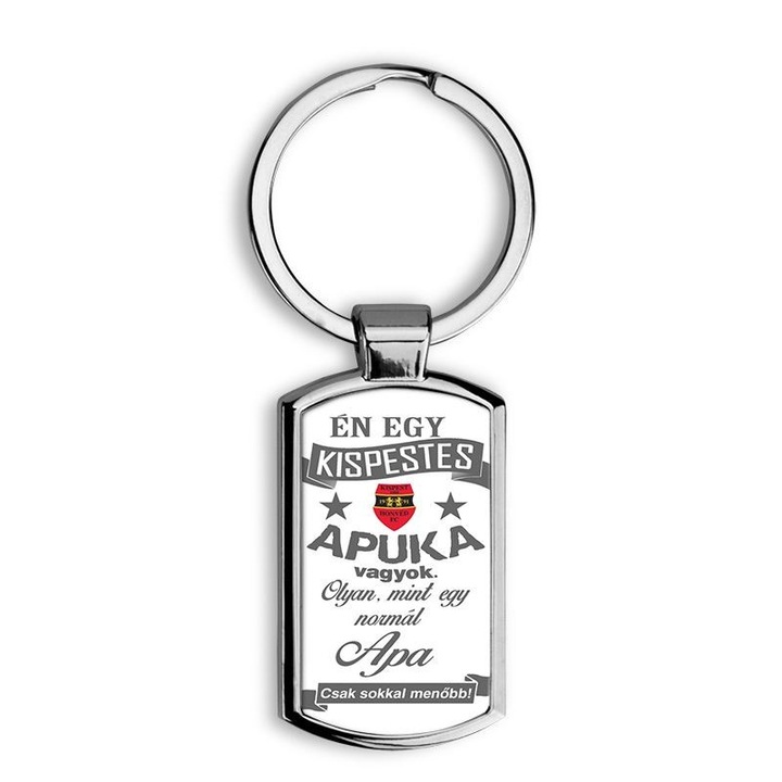 Kispestes apuka mintás fém kulcstartó 2