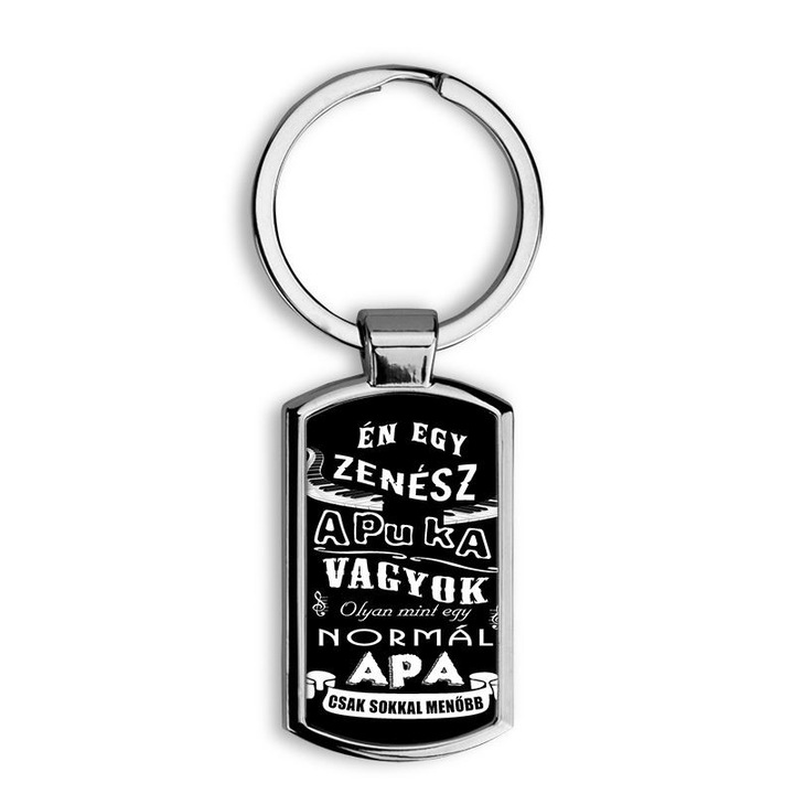 Zenész apuka mintás fém kulcstartó 1