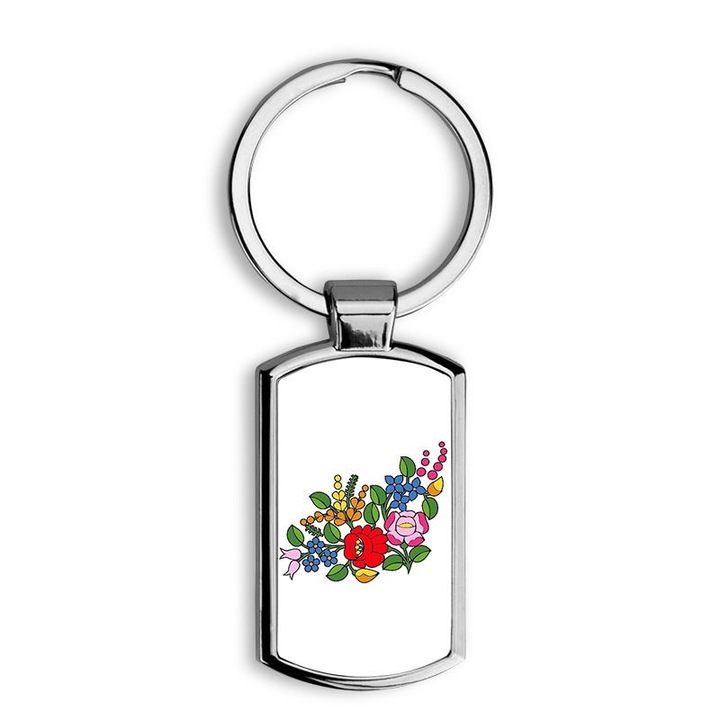 Kalocsai mintás fém kulcstartó 2