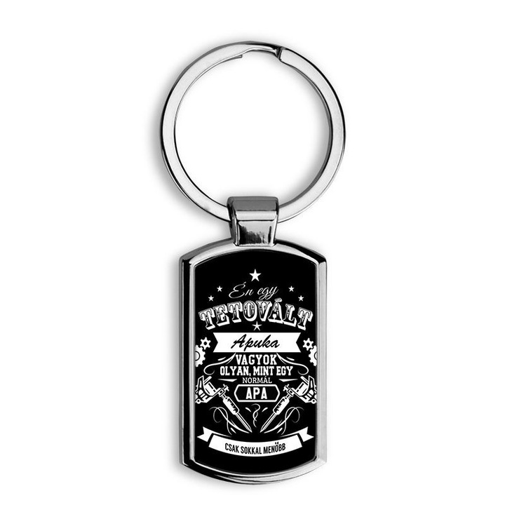 Tetovált apuka mintás fém kulcstartó 2