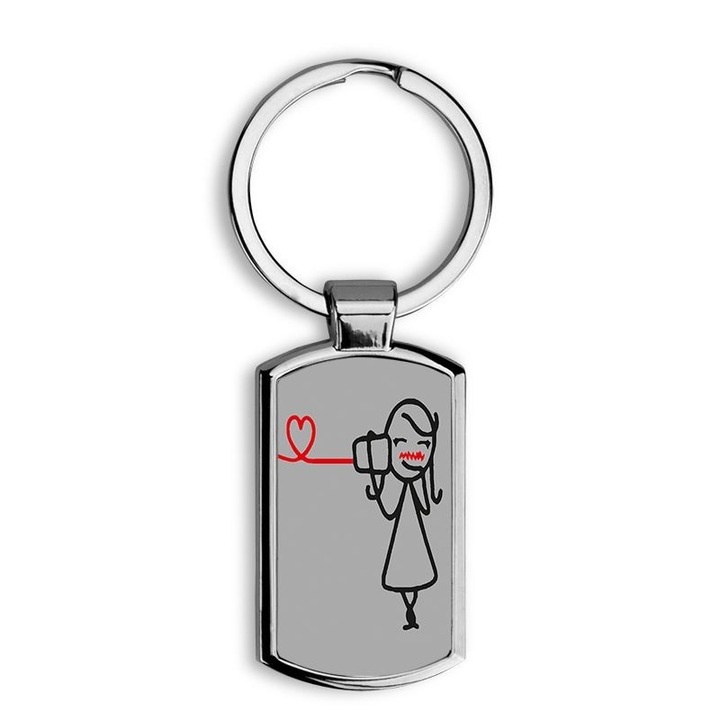 Kapcsolat mintás fém kulcstartó 2