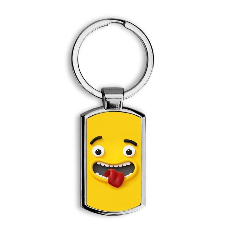 Smiley mintás fém kulcstartó 2