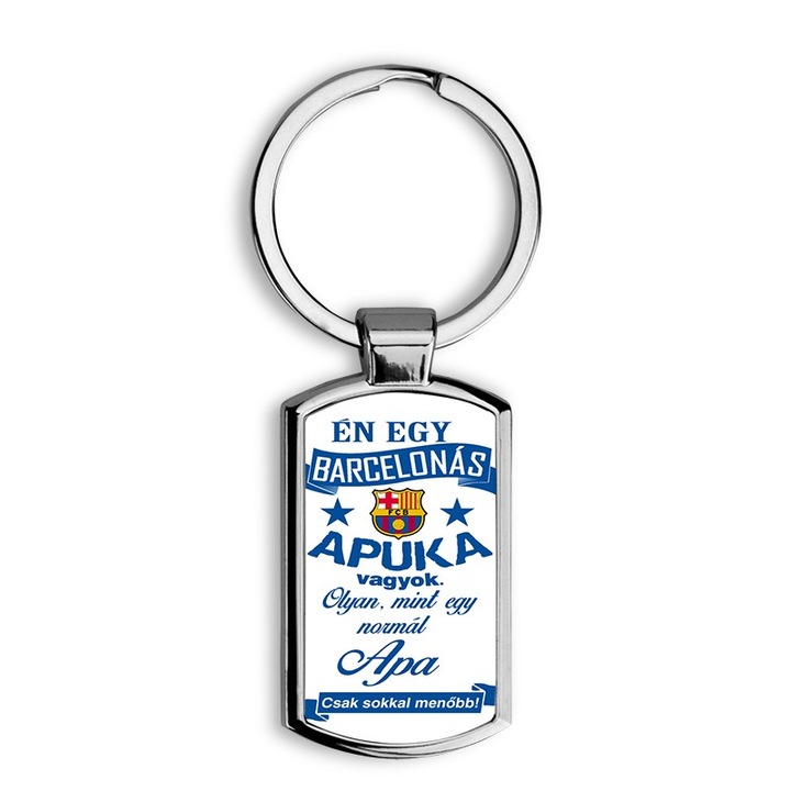 Barcelonás apuka mintás fém kulcstartó 1