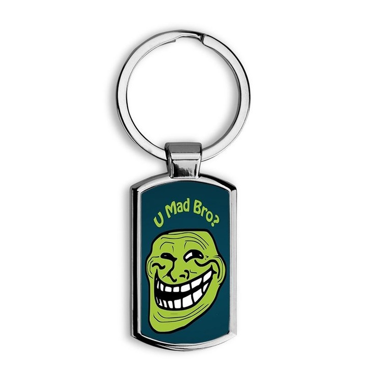 Trollface mintás fém kulcstartó 1