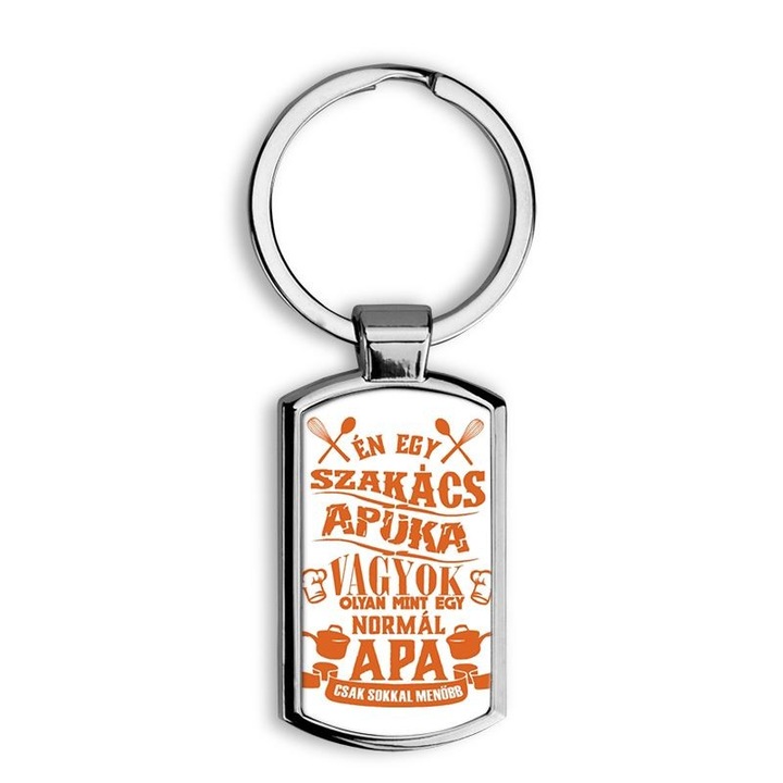 Szakács apuka mintás fém kulcstartó 2