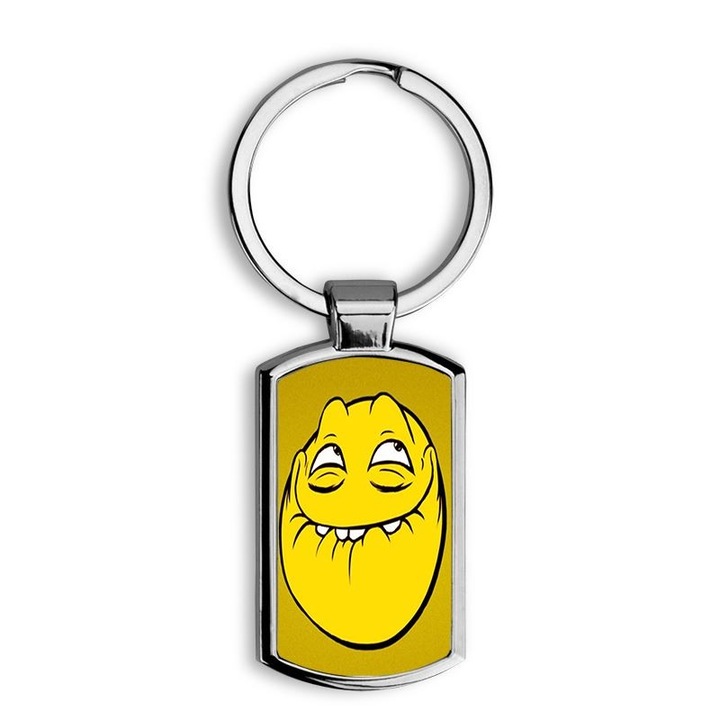 Trollface mintás fém kulcstartó 2