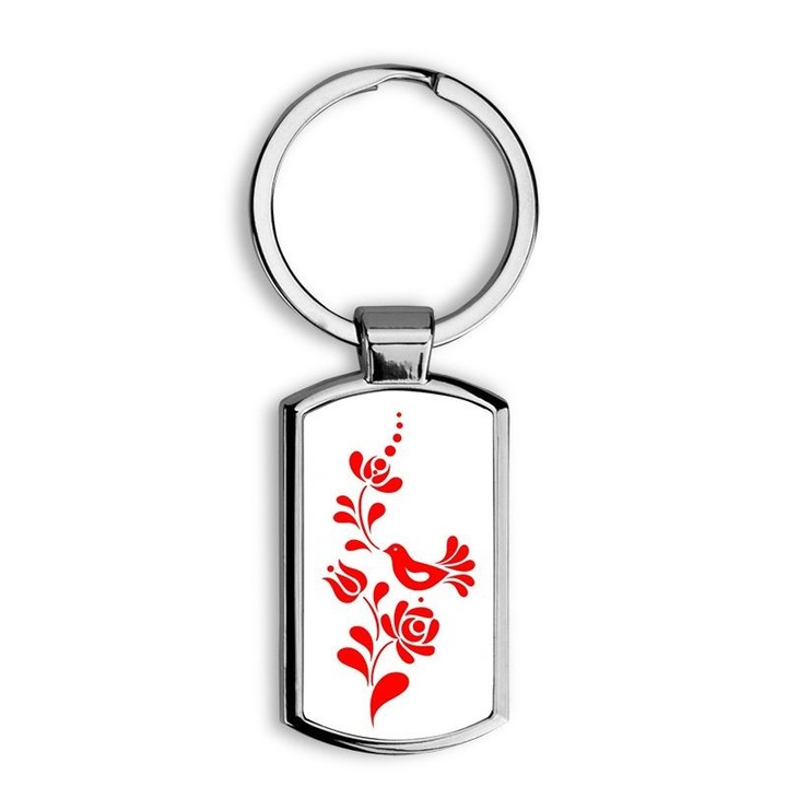 Kalocsai mintás fém kulcstartó 3