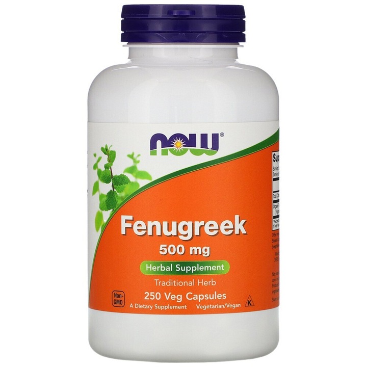 Хранителна добавка NOW Foods Fenugreek 500 mg, 250 капсули
