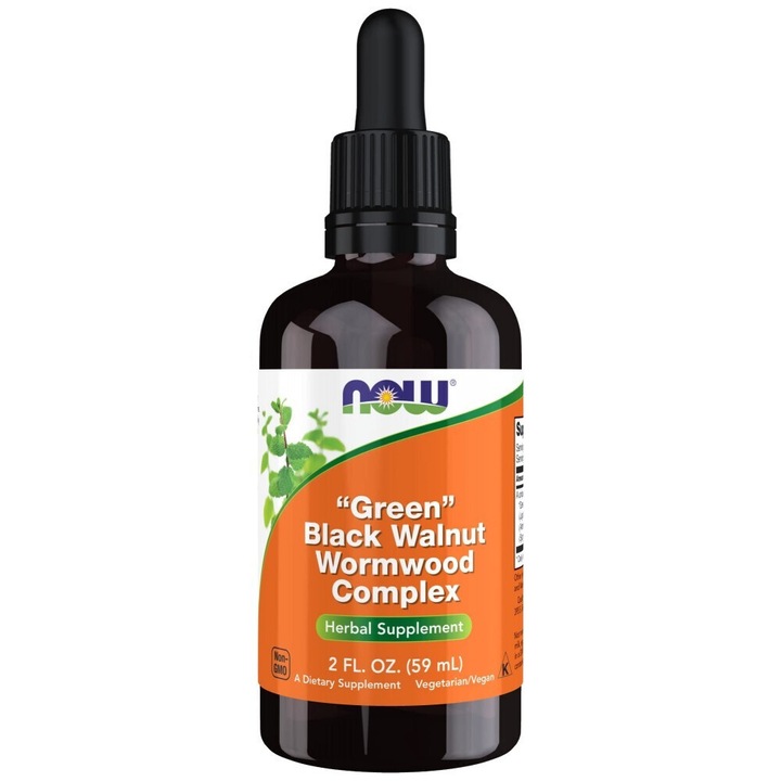 Complex, Now Foods, Nuc Negru si Pelin, 59ml