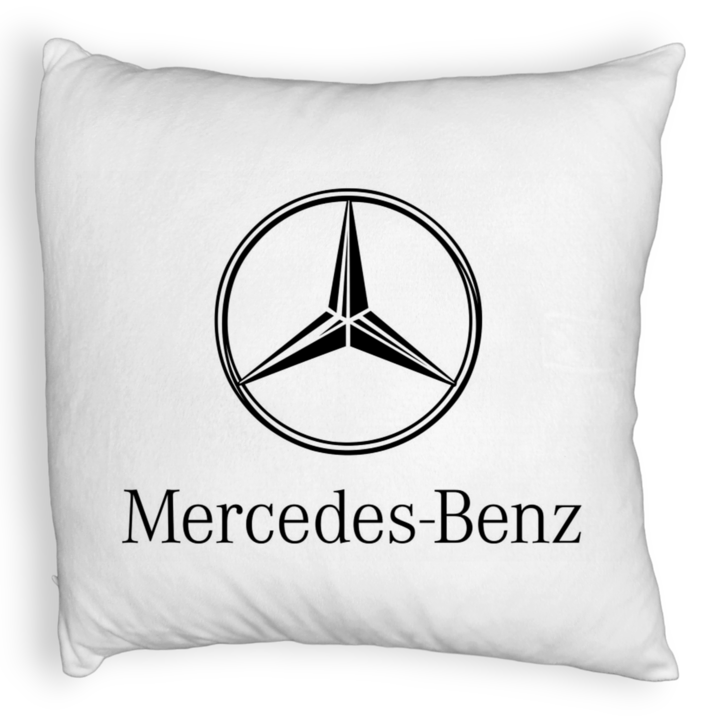 Пухкава декоративна възглавница, модел Mercedes, 40x40 см, бяла, сваляща се калъфка, маншон