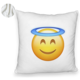 Személyre szabott bolyhos párna, Zen Emoji minta, 40x40 cm, fehér, levehető huzat, fújtató