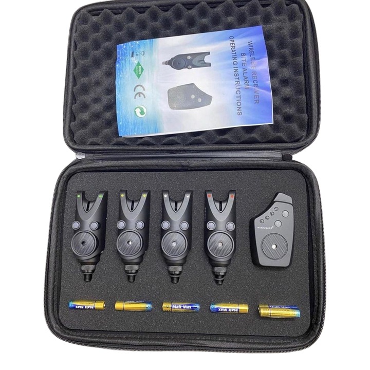 Set 4 avertizori plus statie model 2022 cu penar pentru tranport si baterii incluse