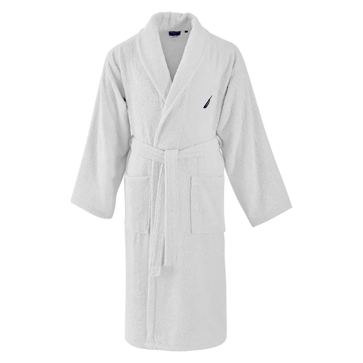 Халат за баня, Nautica Crew, Унисекс, 600 gsm, 100% памук, XL, Бял