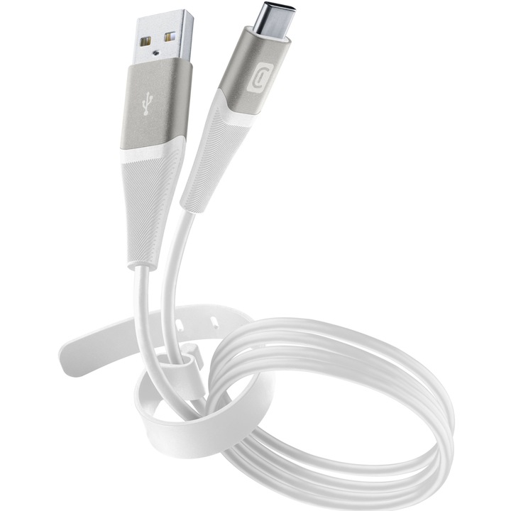Cablu Date Cellularline, USB-C 120cm, Alb