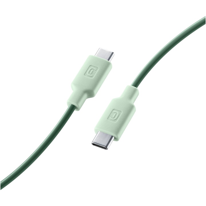 Cablu Date Cellularline, Stylecolor USB-C to USB-C 100cm, Verde