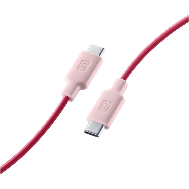 Cablu Date Cellularline, Stylecolor USB-C to USB-C 100cm, Roz